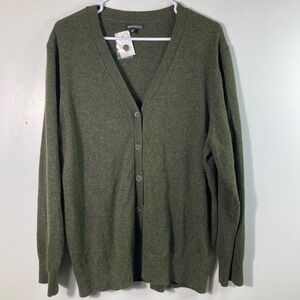 Women's Green Cardigan Sweater